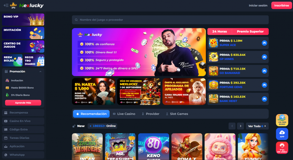 Bonos de bienvenida en MexLucky Casino México